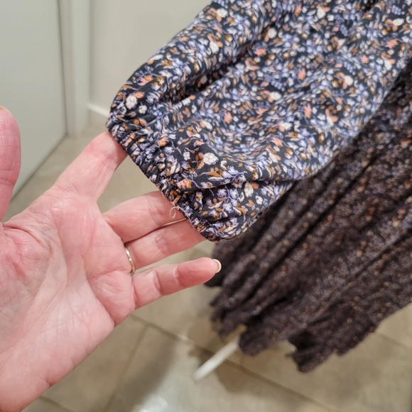 Universal Thread women's dress size Large maxi long sleeve floral ruffle collar - Picture 5 of 8